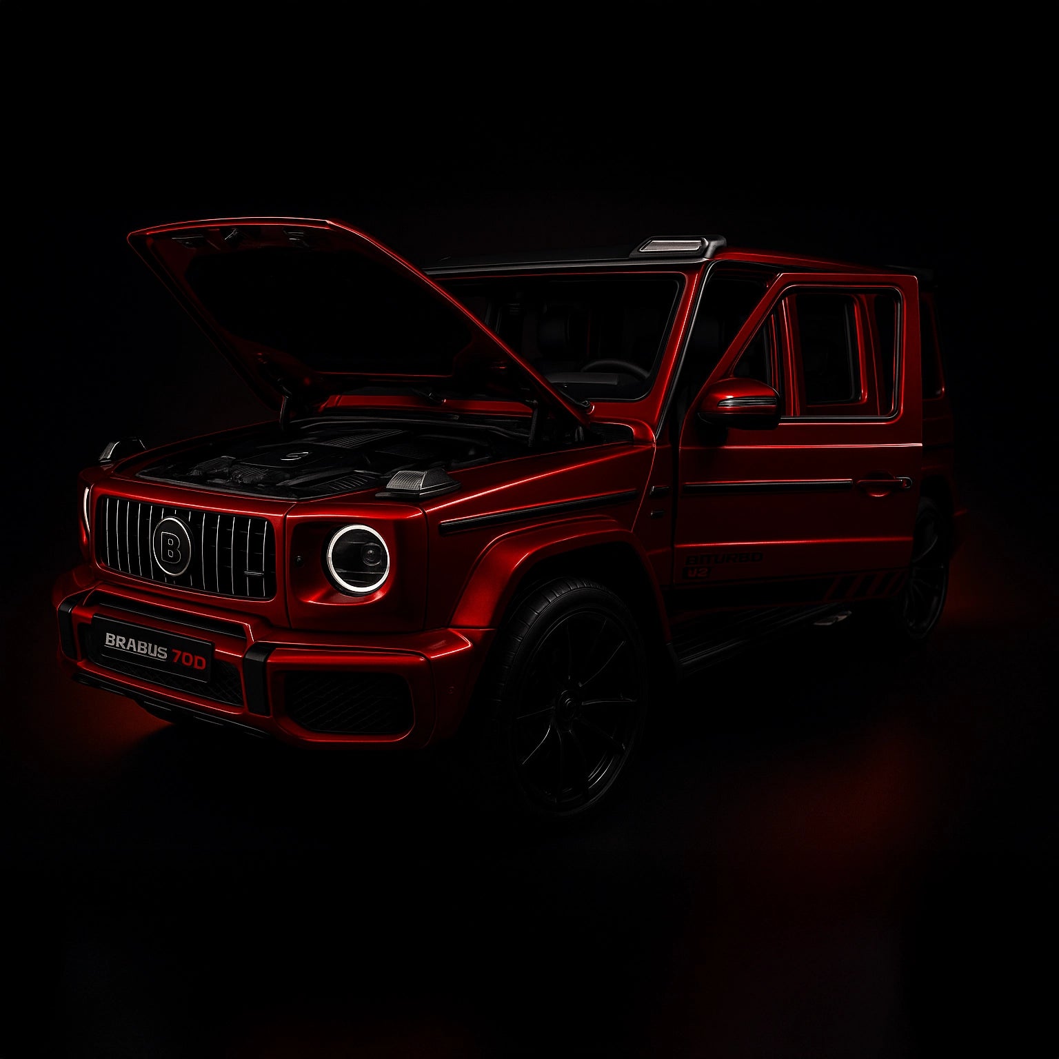 Mercedes-Benz G-Wagon Brabus 1:24 Diecast Scale Model Car – Red Collectible