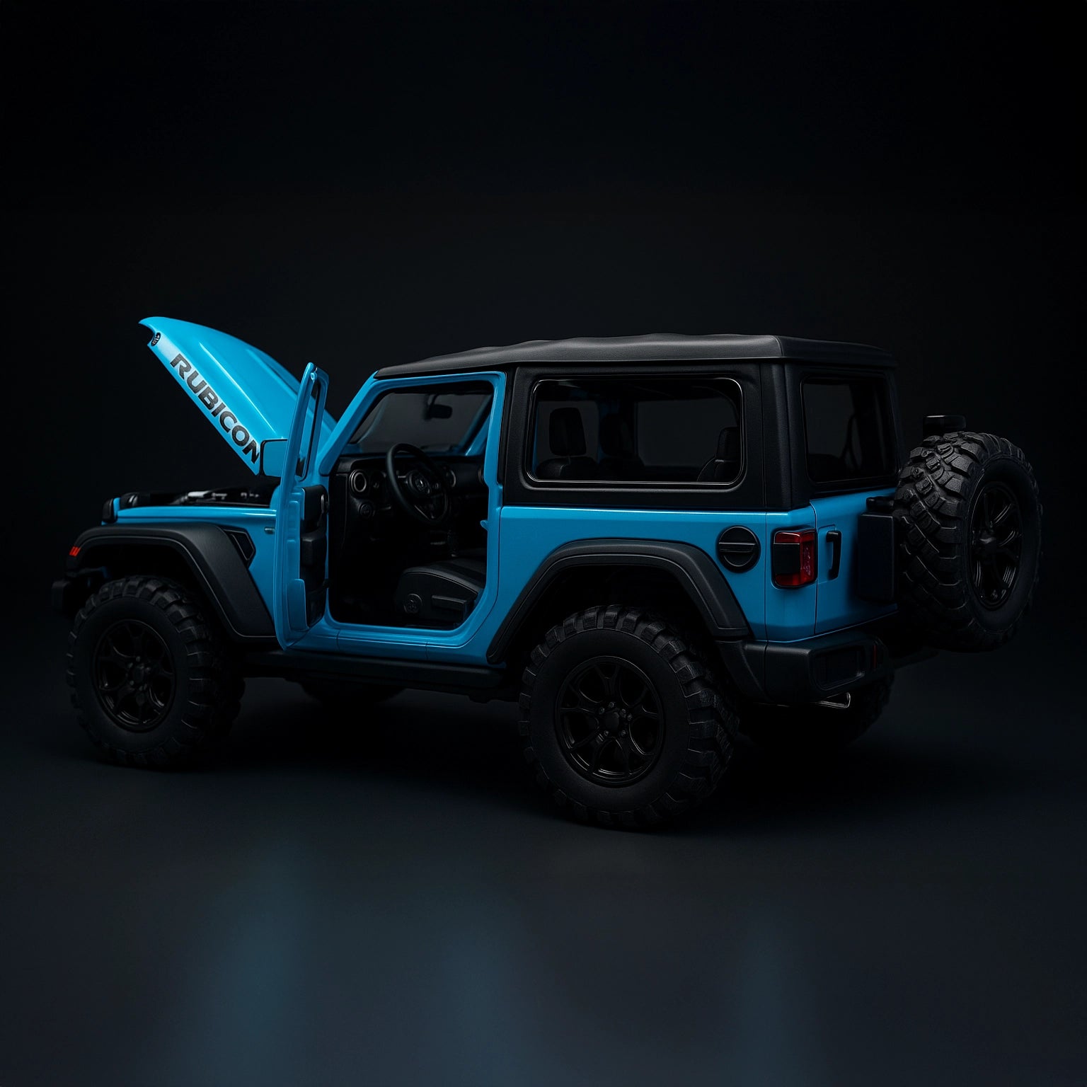 Jeep Wrangler Rubicon 1:24 Diecast Scale Model Car – Blue Collectible