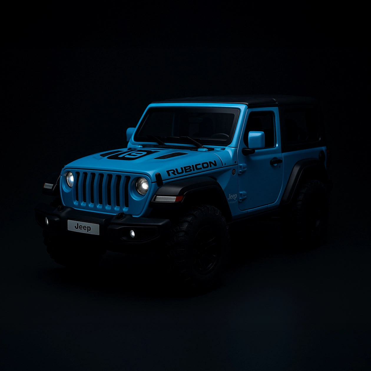 Jeep Wrangler Rubicon 1:24 Diecast Scale Model Car – Blue Collectible