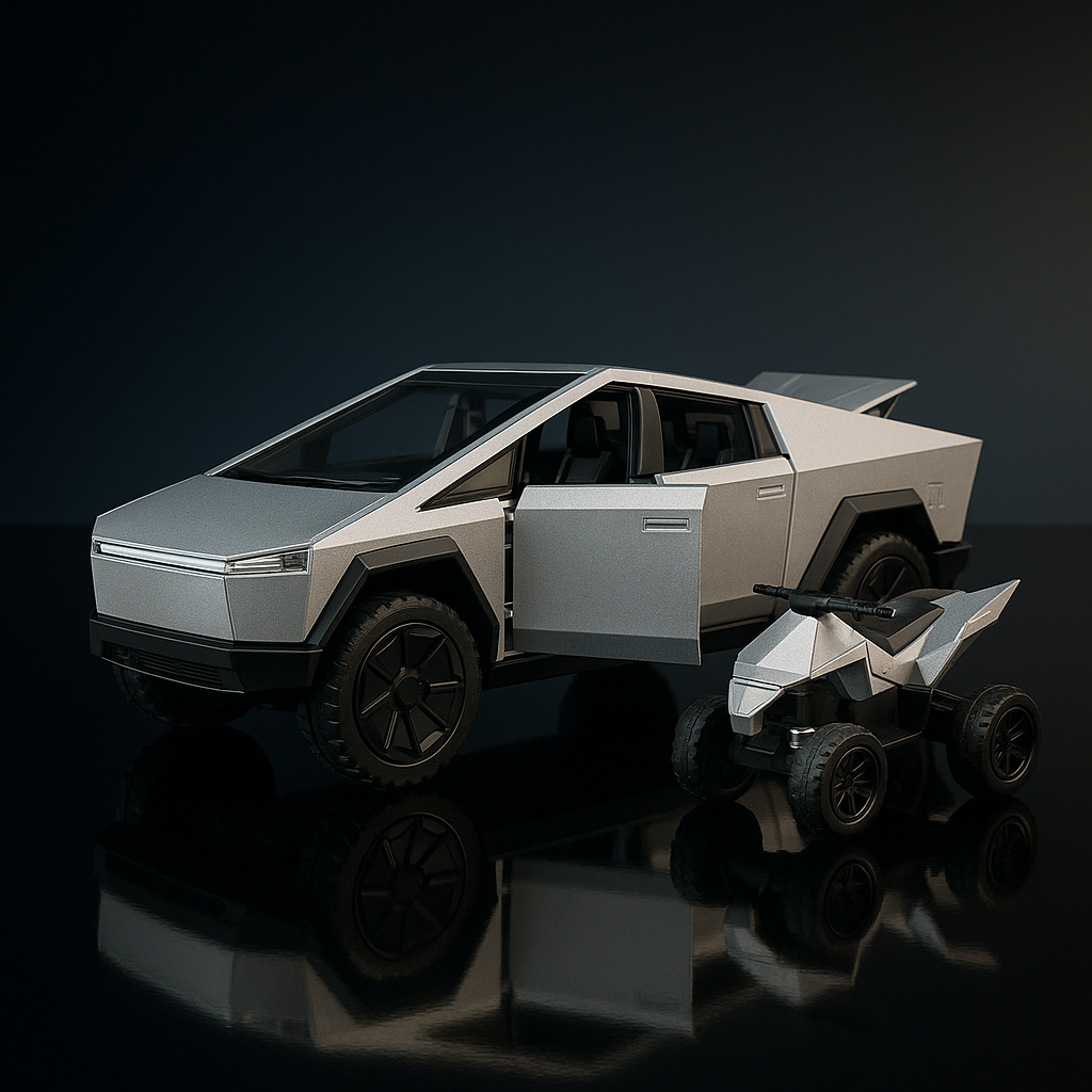 Tesla Cybertruck 1:32 Diecast Alloy Metal Car Model – Silver Collectible