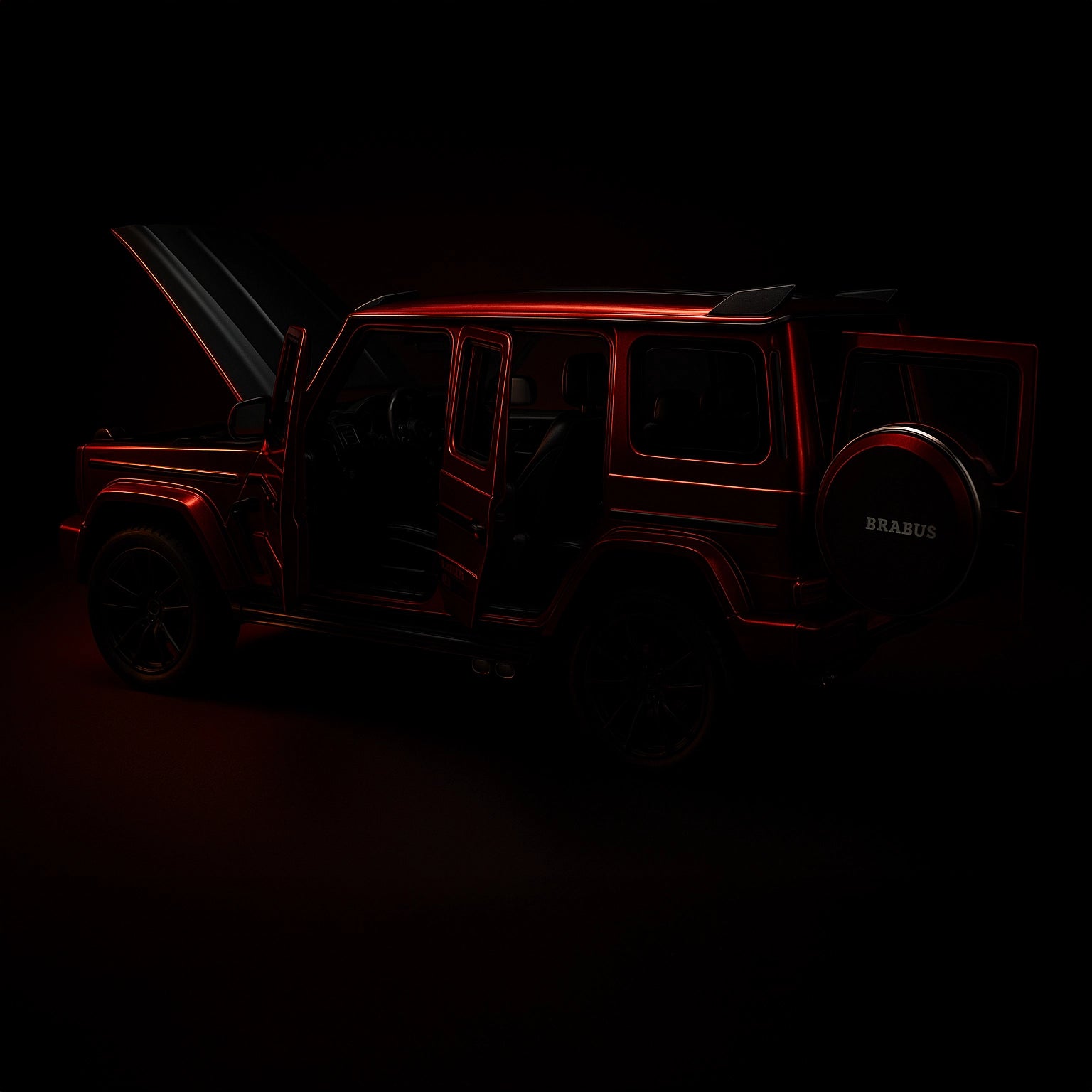 Mercedes-Benz G-Wagon Brabus 1:24 Diecast Scale Model Car – Red Collectible