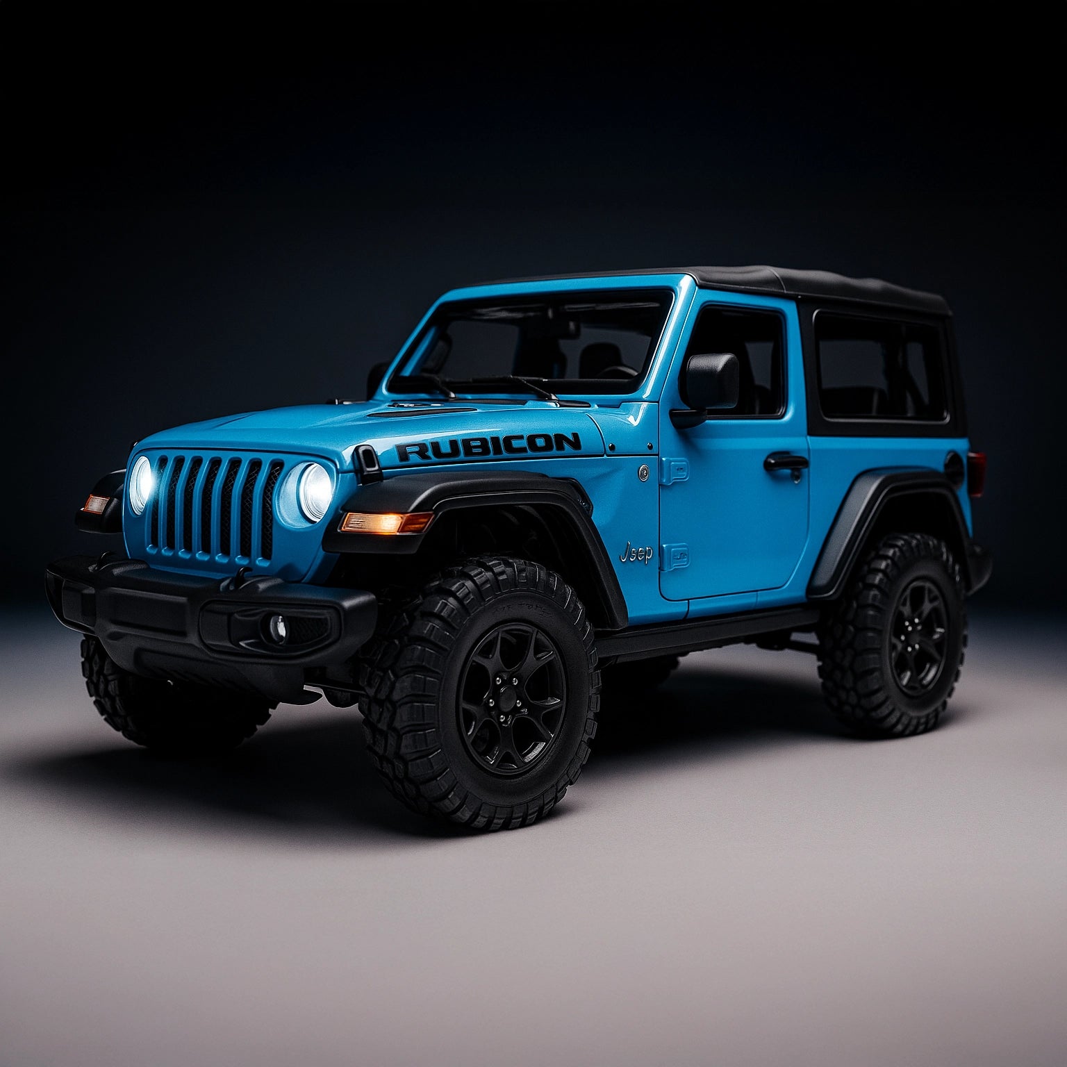 Jeep Wrangler Rubicon 1:24 Diecast Scale Model Car – Blue Collectible